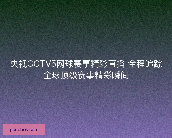 央视CCTV5网球赛事精彩直播 全程追踪全球顶级赛事精彩瞬间 央视CCTV5网球赛事精彩直播 全程追踪全球顶级赛事精彩瞬间