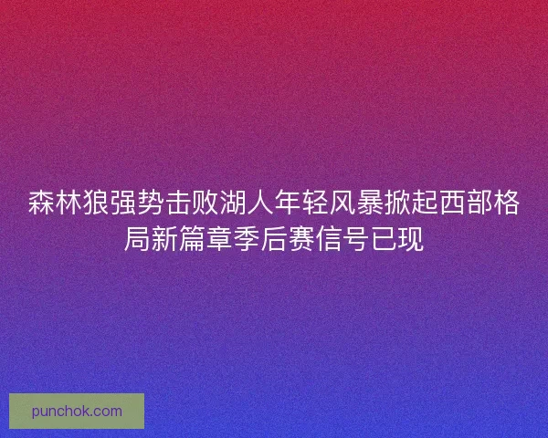 森林狼强势击败湖人年轻风暴掀起西部格局新篇章季后赛信号已现 森林狼强势击败湖人年轻风暴掀起西部格局新篇章季后赛信号已现