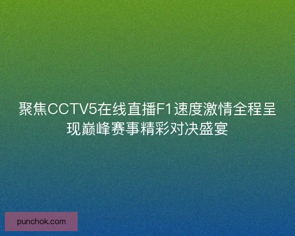 聚焦CCTV5在线直播F1速度激情全程呈现巅峰赛事精彩对决盛宴 聚焦CCTV5在线直播F1速度激情全程呈现巅峰赛事精彩对决盛宴