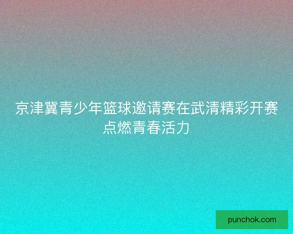 京津冀青少年篮球邀请赛在武清精彩开赛点燃青春活力